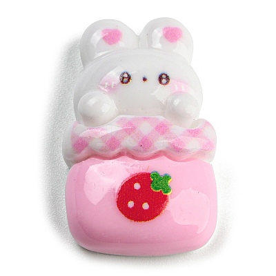 Rabbit Theme Opaque Resin Cabochons RESI-C042-02D-1