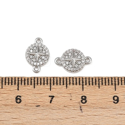Brass Micro Pave Clear Cubic Zirconia Connector Charms KK-H524-02P-1