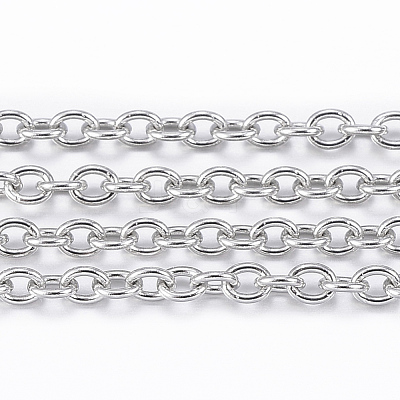 Non-Tarnish 3.28 Feet 304 Stainless Steel Cable Chains X-CHS-H009-06P-1