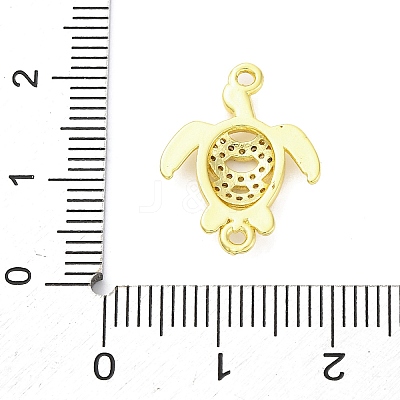 Brass Micro Pave Clear Cubic Zirconia Connector Charms KK-D325-06G-01-1