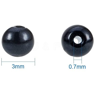 Eco-Friendly Dyed Glass Pearl Round Beads HY-PH0001-3mm-RB080-1