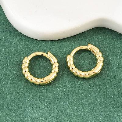 Brass Huggie Hoop Earrings KK-CBA8324-18E-G-1