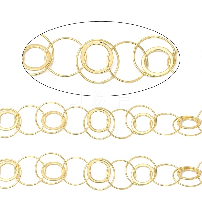 Rack Plating Brass Ring Link Chain CHC-H105-08G-1