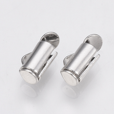 Brass Slide On End Clasp Tubes KK-Q747-11B-P-1
