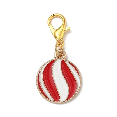 4Pcs 4 Styles Christmas Theme Alloy Enamel Pendants Decorations X-HJEW-JM04056-1