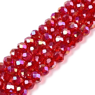Electroplate Glass Beads Strands X-EGLA-A044-T6mm-B01-1