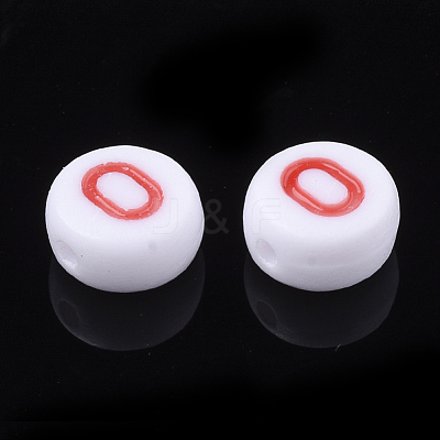 Initial Acrylic Beads X-OACR-E001-20O-1