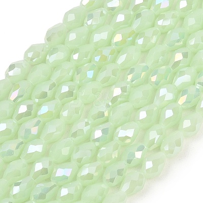 Opaque Solid Color Electroplate Glass Beads Strands EGLA-N013-J6mm-B04-1-1