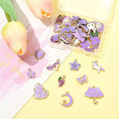 40Pcs 20 Styles Alloy Enamel Charms ENAM-FS0003-38A-1