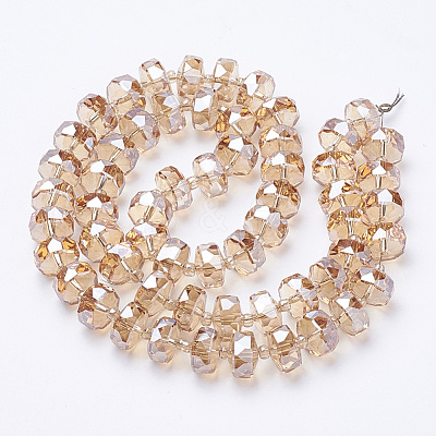 Electroplat Glass Beads Strands X-EGLA-Q092-8mm-D09-1
