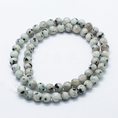 Natural Sesame Jasper/Kiwi Jasper Beads Strands X-G-I199-29-6mm-1