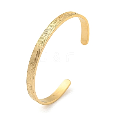 Boy Girl Stainless Steel Open Cuff Bangles for Women BJEW-G708-01C-G-1