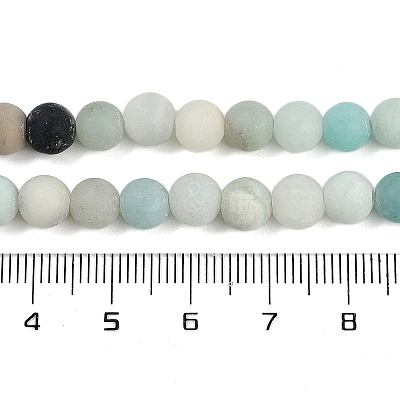 Natural Flower Amazonite Beads Strands G-F591-15-6mm-1
