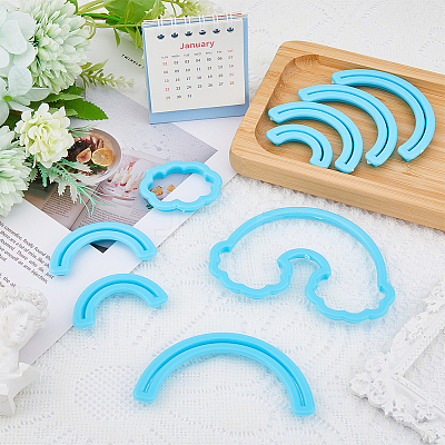 Plastic Rainbow & Cloud Fondant Cutter Set DIY-FH0006-07-1