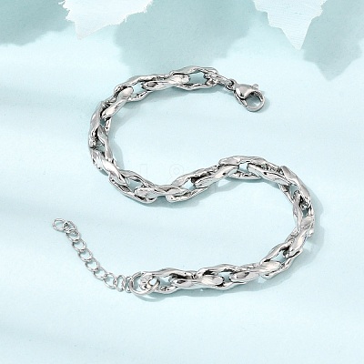 5.5MM 304 Stainless Steel Twisted Oval Link Chain Bracelets for Man and Women SA-CBAB767-17C-P-1