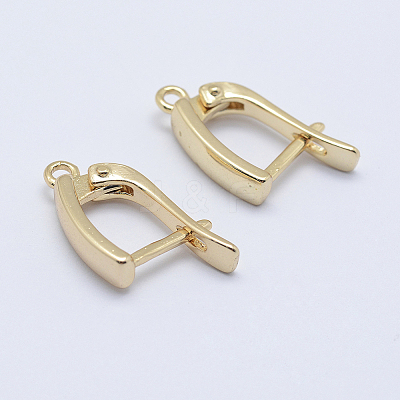 Brass Hoop Earring Findings with Latch Back Closure LS-KK-F728-06G-A-NF-1