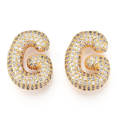 Brass Micro Pave Cubic Zirconia Pendants KK-N254-06G-G-1