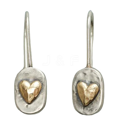 Oval with Heart Pattern Alloy Dangle Earrings FS-WG9D7F4-01-1