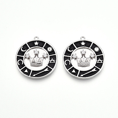 Brass Micro Pave Cubic Zirconia Enamel Pendants ZIRC-T016-18P-1