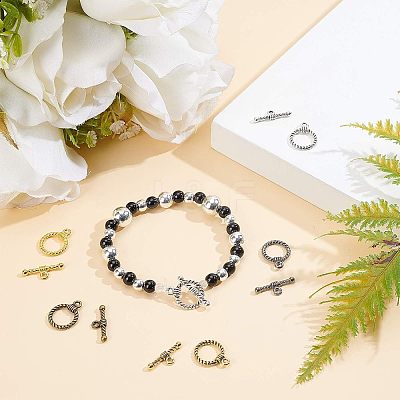 Tibetan Style Toggle Clasps TIBE-FH0001-06-NR-1