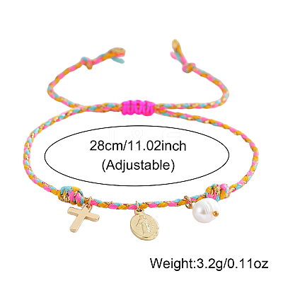 Bohemian Brass & Natural Freshwater Pearl Charm Bracelets ZD8910-2-1