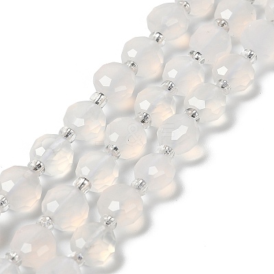 Natural White Agate Beads Strands G-B153-A02-1