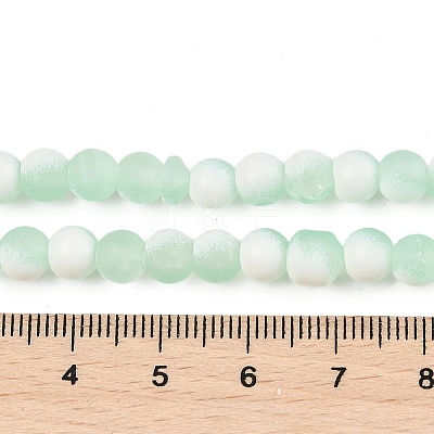 Frosted Crackle Glass Beads Strands GLAA-U001-8mm-M01-1