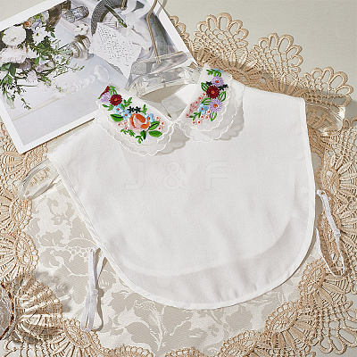 Detachable Polyester Embroidered Flower Collar AJEW-WH20006-242A-1