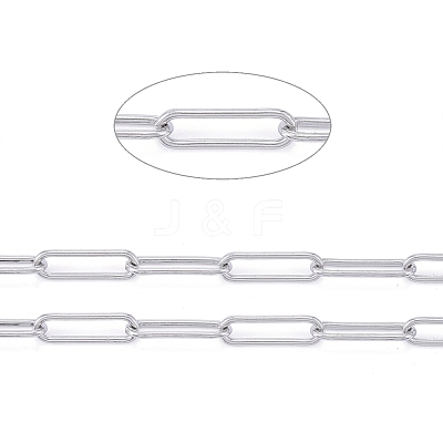 Tarnish Resistant 304 Stainless Steel Paperclip Chains CHS-F011-03B-P-1