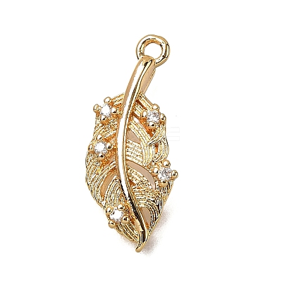 Brass Micro Pave Cubic Zirconia Pendants KK-B152-13C-G-1