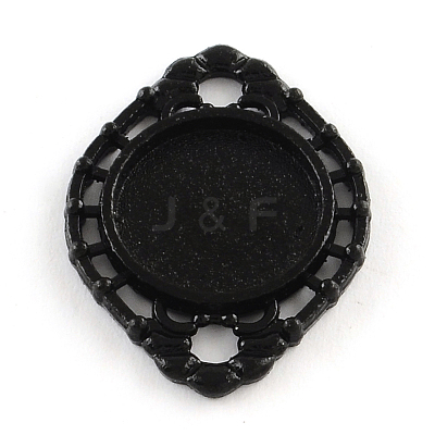 Oval Electrophoresis Alloy Flat Round Tray Cabochon Connector Settings PALLOY-Q304-67-NR-1