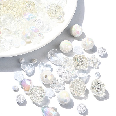 120Pcs 12 Styles Mixed Styles Acrylic Beads MACR-YW0003-05C-1