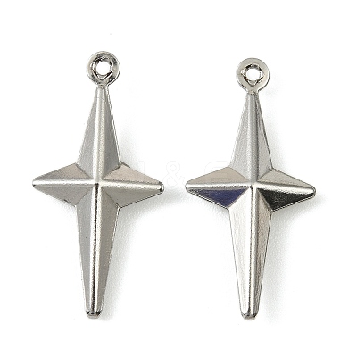 304 Stainless Steel Pendants. Star Charm X-STAS-A190-04P-1