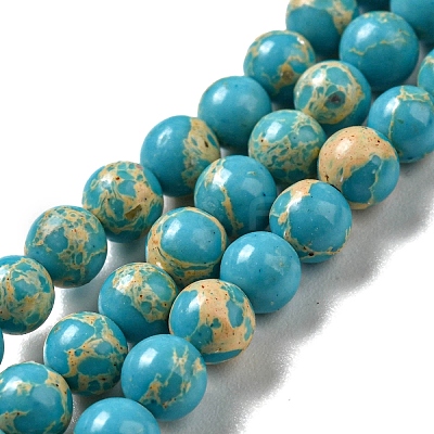Synthetic Imperial Jasper Dyed Beads Strands G-D077-A01-02J-1