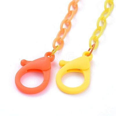 Personalized Two Tone ABS Plastic Cable Chain Necklaces NJEW-JN02825-02-1