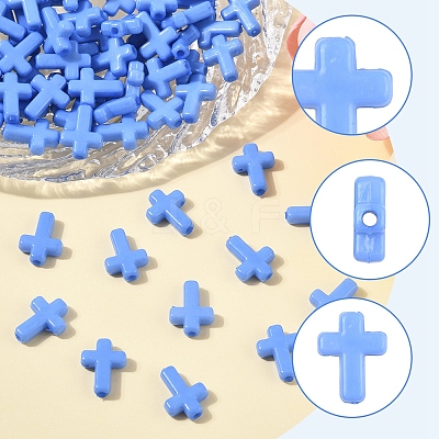 200Pcs Opaque Acrylic Beads SACR-FS0001-39G-1