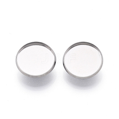 304 Stainless Steel Brooch Cabochon Settings STAS-E547-08C-P-1