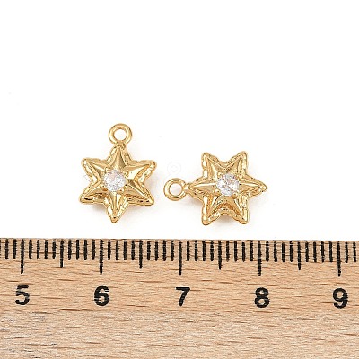 Ocean Theme Brass Micro Pave Cubic Zirconia Charms KK-F902-08G-G-1