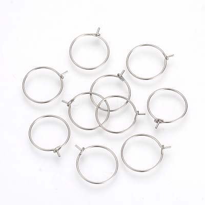 Tarnish Resistant 304 Stainless Steel Hoop Earrings X-STAS-R071-40-1