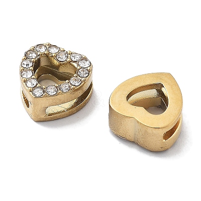 PVD Vacuum Plating 304 Stainless Steel Crystal Rhinestone Beads SATS-R130-02G-05-1