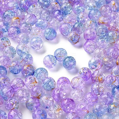 Transparent Crackle Acrylic Beads DACR-D300-01H-8mm-1