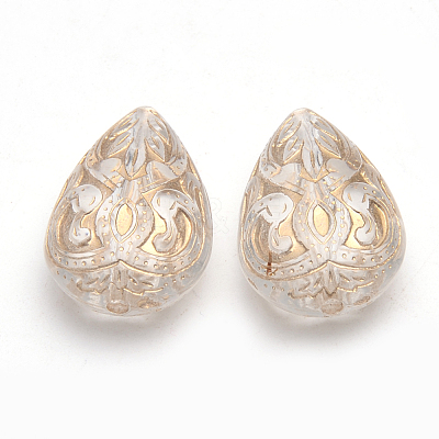 Golden Plated Acrylic Beads X-PACR-S219-11-1