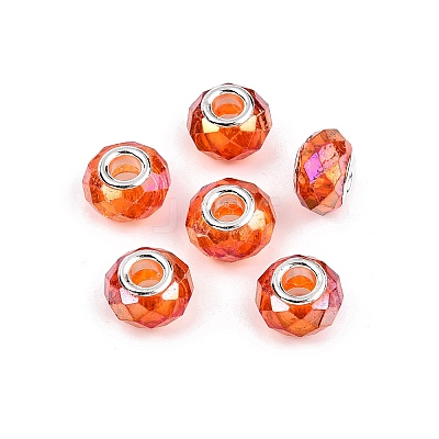 Baking Paint Transparent Glass European Beads GPDL-N004-C14mm-A02-1