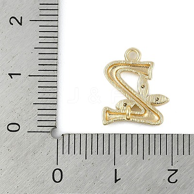 Brass Crystal Rhinestone Letter Links Connector Charms KK-S395-06G-Z-1