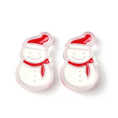 Christmas Decorations Theme Opaque Acrylic Bead with Enamel X-OACR-Z021-01J-1