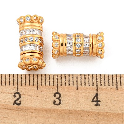 925 Sterling Silver Micro Pave Cubic Zirconia Screw Clasps STER-U001-05A-G-1