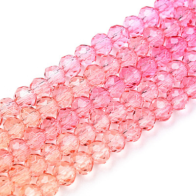 Transparent Gradient Color Glass Beads Strand GLAA-TAC0022-05D-1