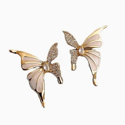 Butterfly Alloy Enamel Stud Earrings FS-WGA0046-01-1