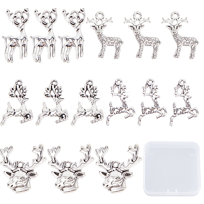 50Pcs 5 Style Tibetan Style Alloy Pendants TIBEP-SC0002-37-1