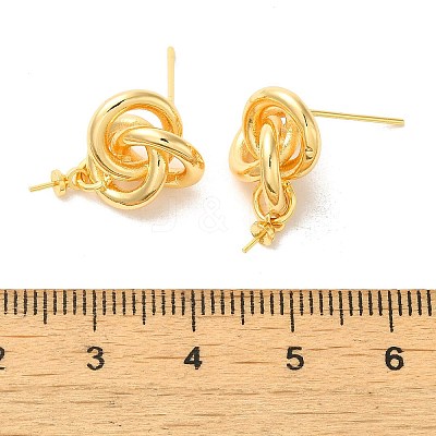 Brass Stud Earrings Findings EJEW-H128-03G-1